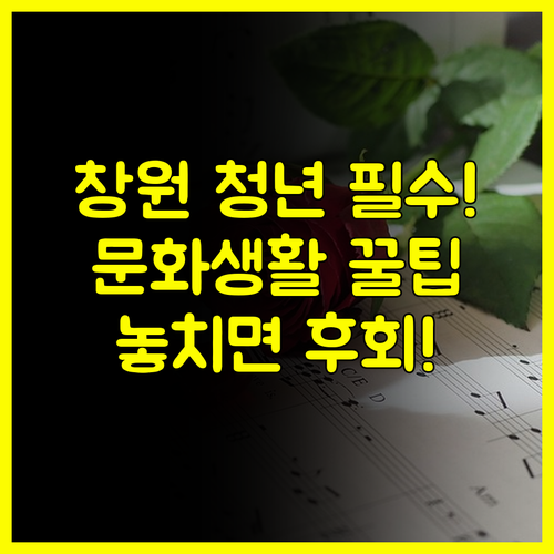 창원시 청년들의 문화적 갈증을 해소해 줄 지원 혜택 소개
