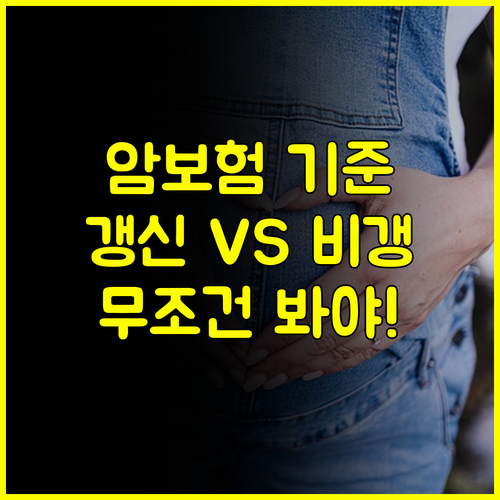 NH농협 다이렉트 암보험 갱신형 비갱신형 내게 맞는 최적의 선택 기준