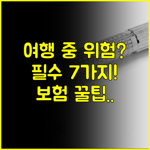 해외여행 중 겪을 수 있는 7가지 위험 여행자보험 전문가의 필수 체크리스트