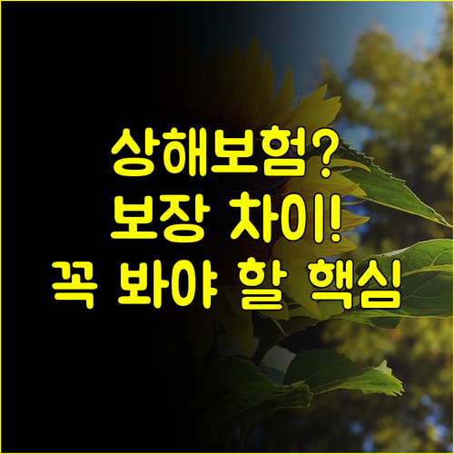 상해보험 정말 필요한가요 삼성화재 다이렉트 보장 차이 심층 분석