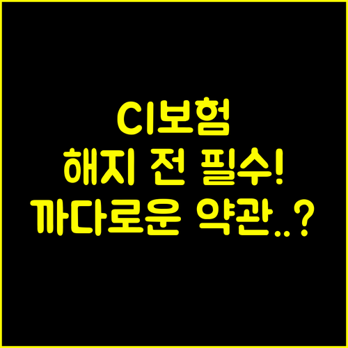 CI보험 해지 전 필수 확인 까다로운 중대 질병 보장 약관 파악