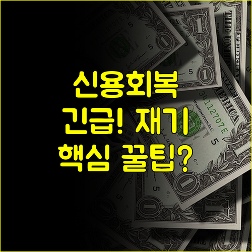 신용불량자 대출부터 재기 지원까지: 신용 점프업 핵심 습관